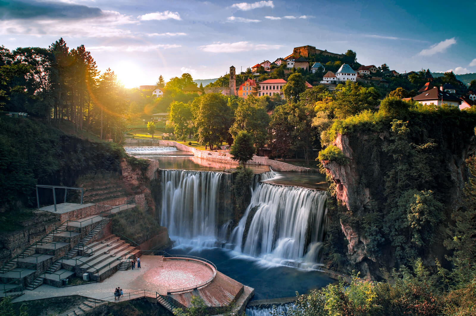 Pliva waterfall in Jajce, Bosnia and Herzegovina